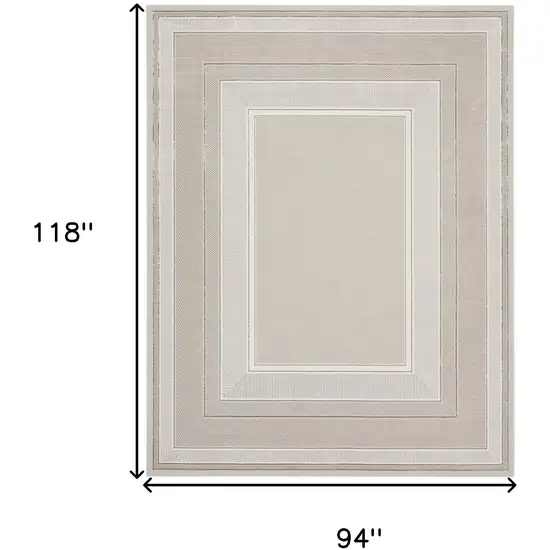 Ivory and Gray Geometric Non Skid Area Rug Photo 3