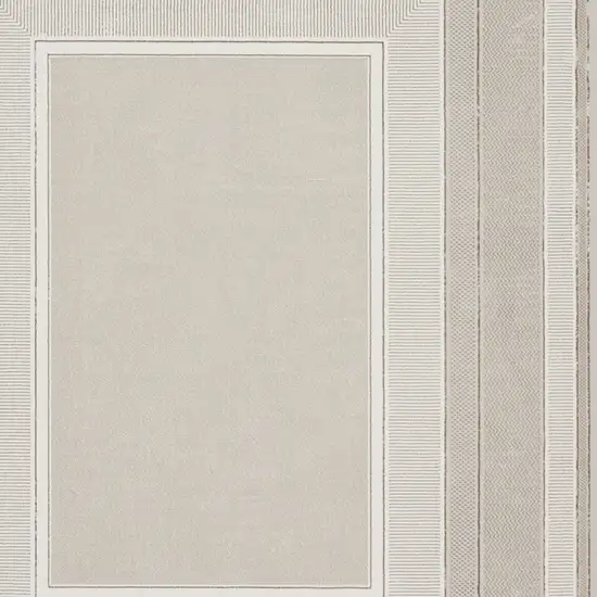 Ivory and Gray Geometric Non Skid Area Rug Photo 7