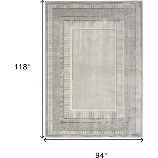 Ivory and Gray Geometric Non Skid Area Rug Photo 3