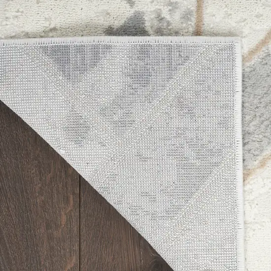 Ivory and Gray Geometric Non Skid Area Rug Photo 8