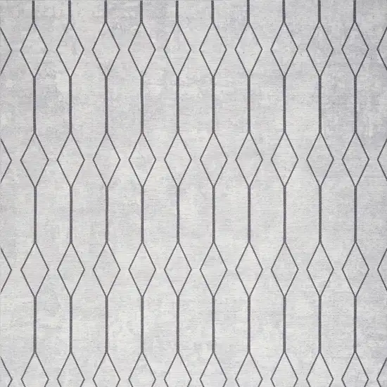 Ivory and Gray Geometric Power Loom Area Rug Photo 5