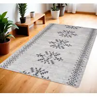 Photo of Ivory and Gray Geometric Power Loom Area Rug