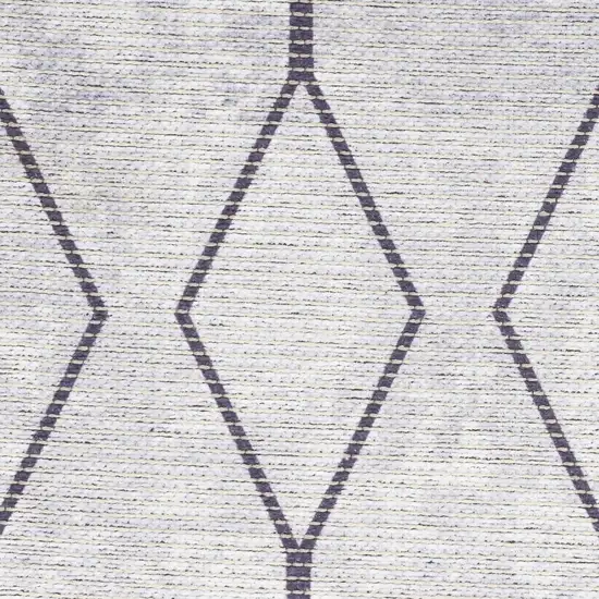 Ivory and Gray Geometric Power Loom Washable Area Rug Photo 9