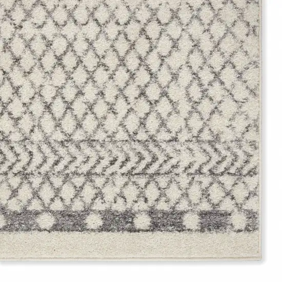 6' Gray Geometric Power Loom Runner Rug Photo 3