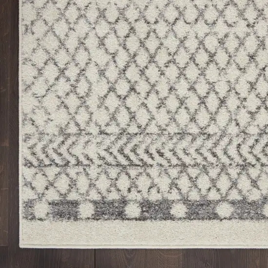 Ivory and Gray Geometric Scatter Rug Photo 3