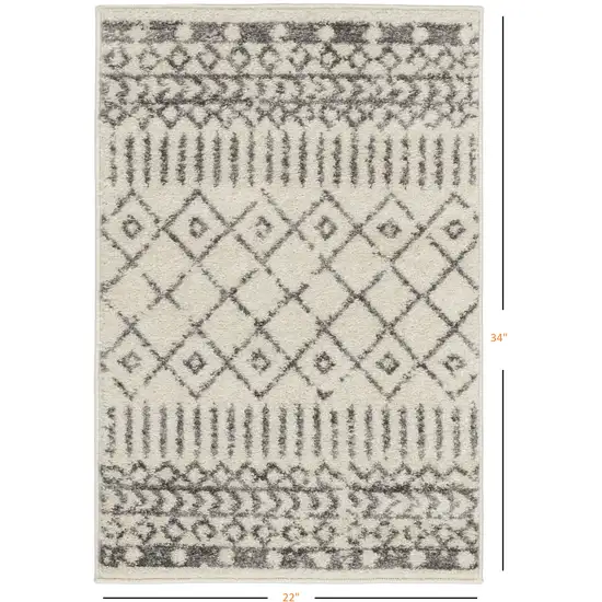 Ivory and Gray Geometric Scatter Rug Photo 7