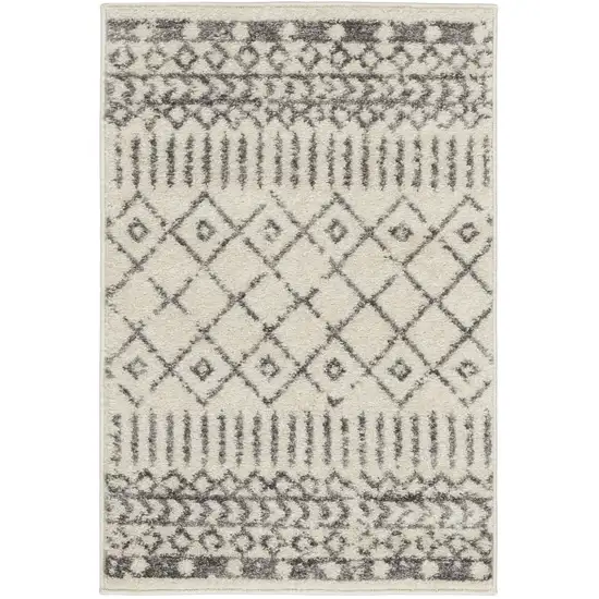 Gray Geometric Power Loom Area Rug Photo 3