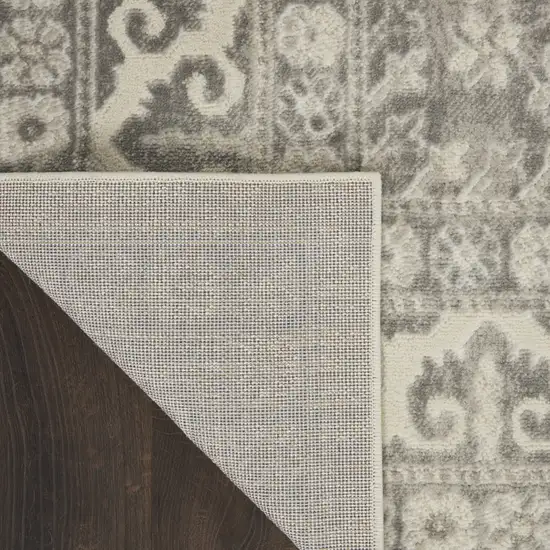 Ivory and Gray Medallion Area Rug Photo 7