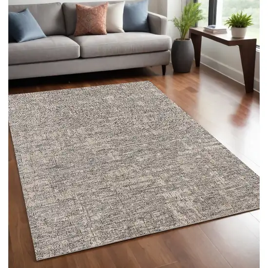 Gray and Ivory Abstract Area Rug Photo 1