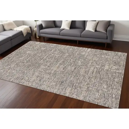 Gray and Ivory Abstract Area Rug Photo 1