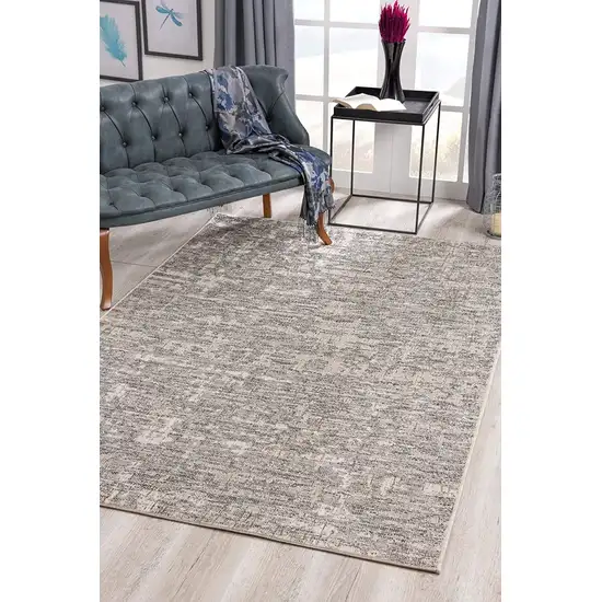 Ivory and Gray Modern Weathered Area Rug Photo 4