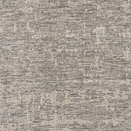 Gray and Ivory Abstract Runner Rug Photo 4