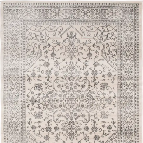 Ivory and Gray Oriental Area Rug Photo 4