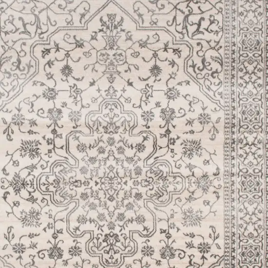 Ivory and Gray Oriental Area Rug Photo 3