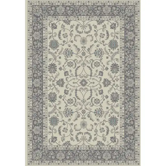 Ivory and Gray Oriental Area Rug Photo 2