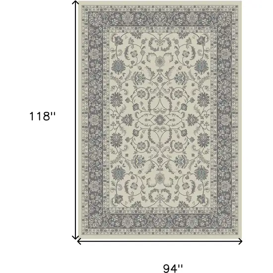 Ivory and Gray Oriental Area Rug Photo 5