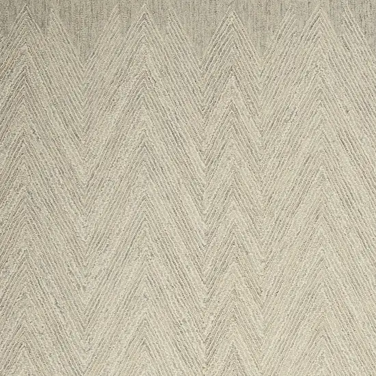 Ivory and Gray Wool Chevron Area Rug Photo 4