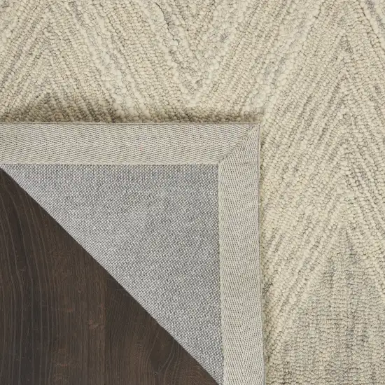 Ivory and Gray Wool Chevron Area Rug Photo 6