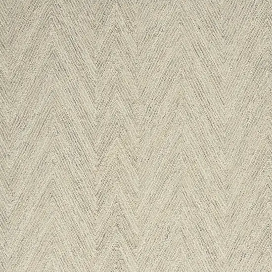 Ivory and Gray Wool Chevron Area Rug Photo 4