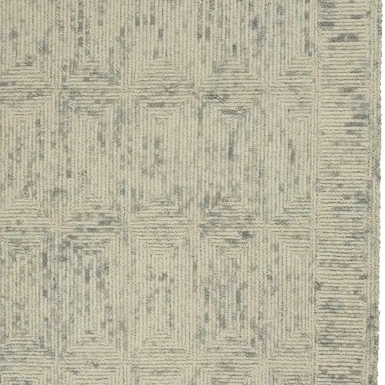 Ivory and Gray Wool Geometric Area Rug Photo 4