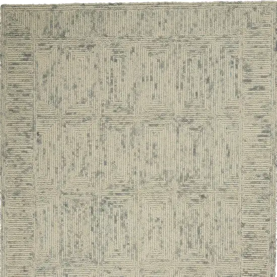 Ivory and Gray Wool Geometric Area Rug Photo 5