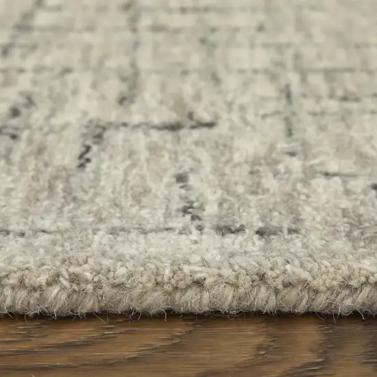 Ivory and Gray Wool Hand Tufted Distressed Area Rug Photo 7