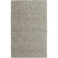 Photo of Ivory and Gray Wool Hand Tufted Distressed Area Rug