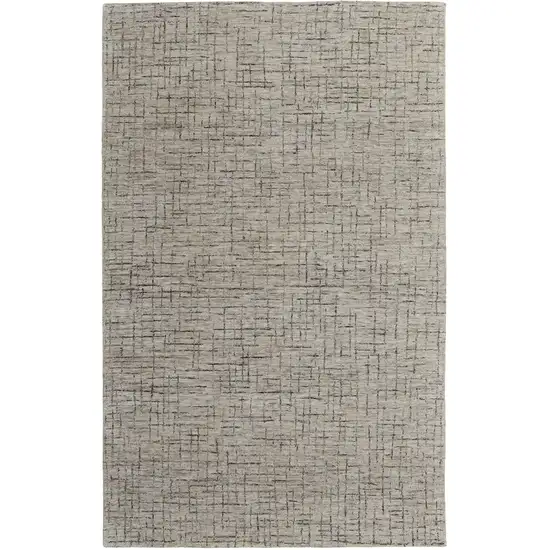 Ivory and Gray Wool Hand Tufted Distressed Area Rug Photo 2