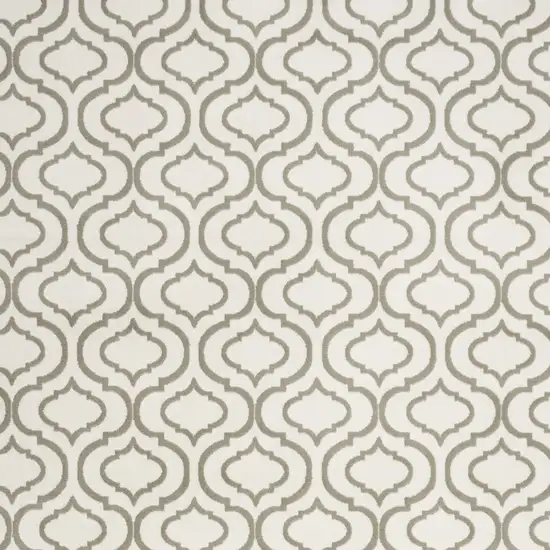 Ivory and Green Trellis Non Skid Area Rug Photo 5