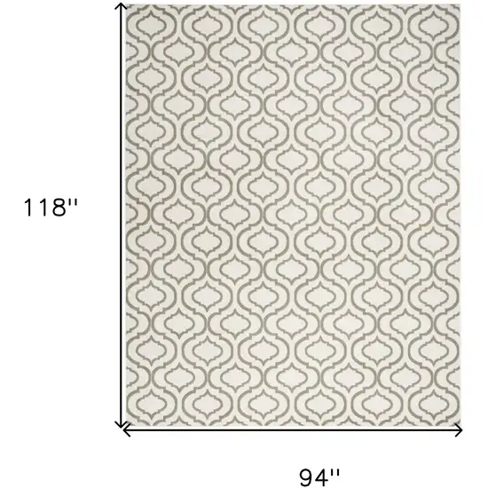 Ivory and Green Trellis Non Skid Area Rug Photo 3