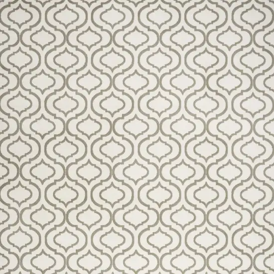 Ivory and Green Trellis Non Skid Area Rug Photo 6