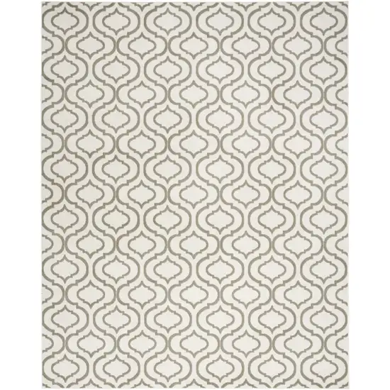 Ivory and Green Trellis Non Skid Area Rug Photo 2