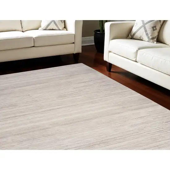 Ivory and Light Brown Abstract Washable Area Rug Photo 1