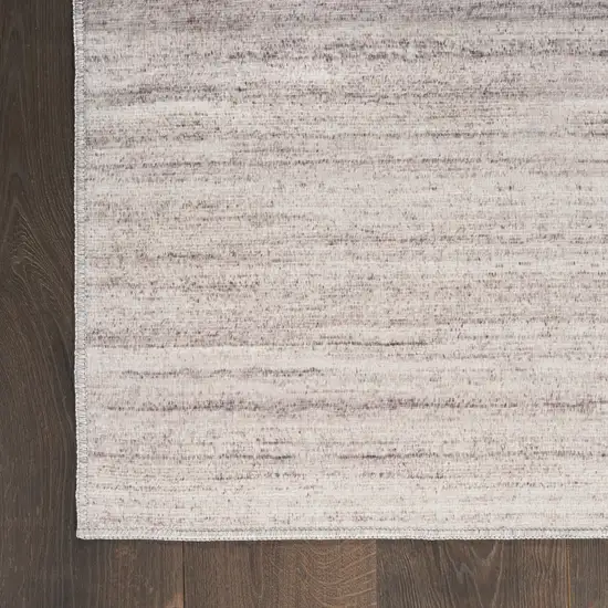 Ivory and Light Brown Abstract Washable Area Rug Photo 4