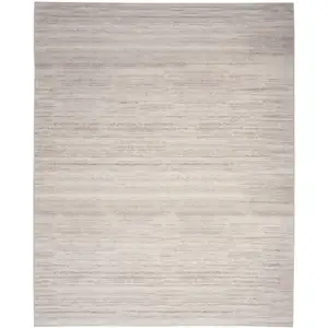 Photo of Ivory and Light Brown Washable Area Rug