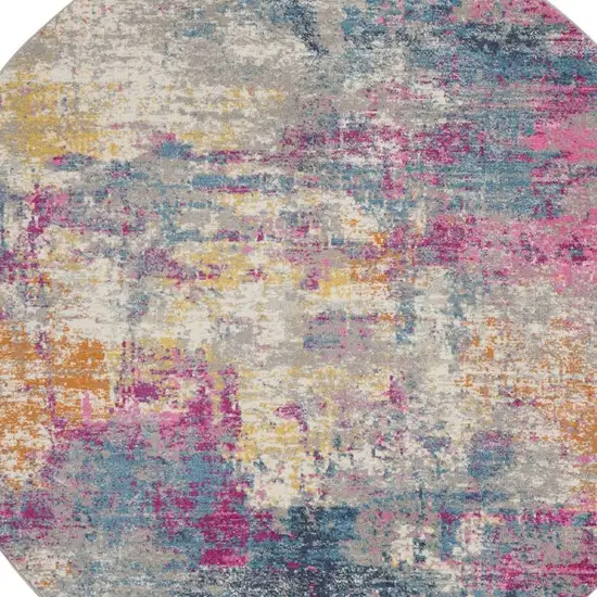 Ivory and Multi Abstract Area Rug Photo 8