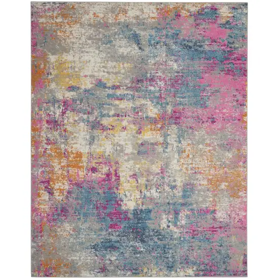 Ivory and Multi Abstract Area Rug Photo 1