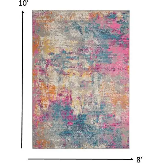 Ivory and Multi Abstract Area Rug Photo 5