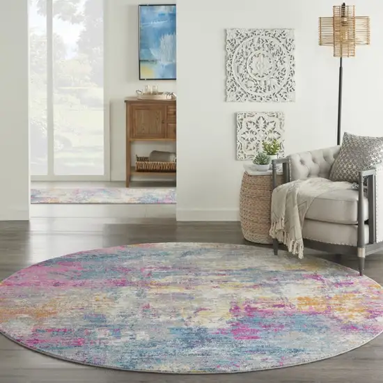 Ivory and Multi Abstract Area Rug Photo 6