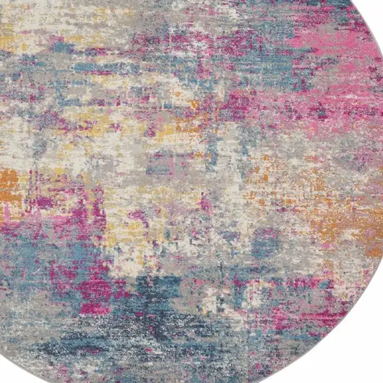 Ivory and Multi Abstract Area Rug Photo 8