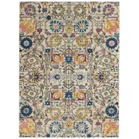 Photo of Ivory and Multicolor Floral Buds Area Rug