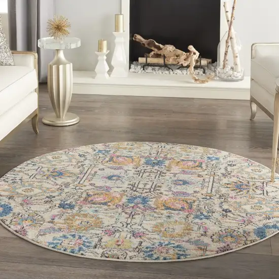 Ivory and Multicolor Floral Buds Area Rug Photo 6