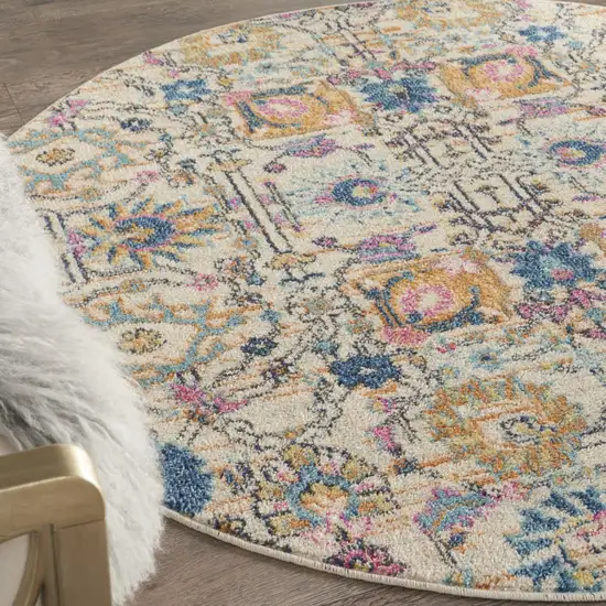 Ivory and Multicolor Floral Buds Area Rug Photo 7