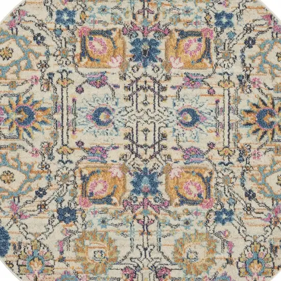 Ivory and Multicolor Floral Buds Area Rug Photo 8