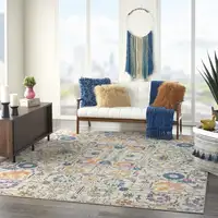 Photo of Ivory and Multicolor Floral Buds Area Rug