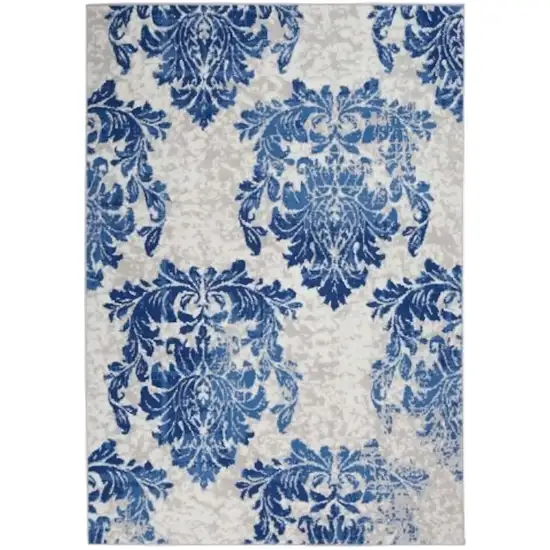 Navy Blue Floral Dhurrie Area Rug Photo 1