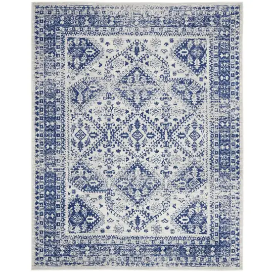 Navy Blue Geometric Dhurrie Area Rug Photo 2