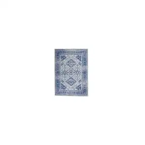 Photo of Ivory and Navy Geometric Area Rug