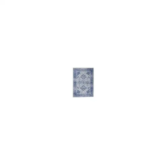 Navy Blue Geometric Dhurrie Area Rug Photo 4