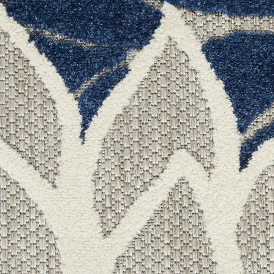 Ivory And Blue Indoor Outdoor Area Rug Photo 5